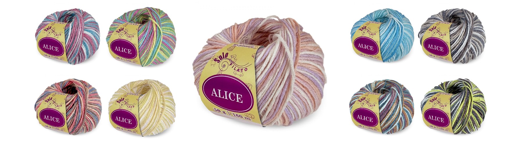 25 оттенков новой пряжи Алиса (Alice) Solo Fialto