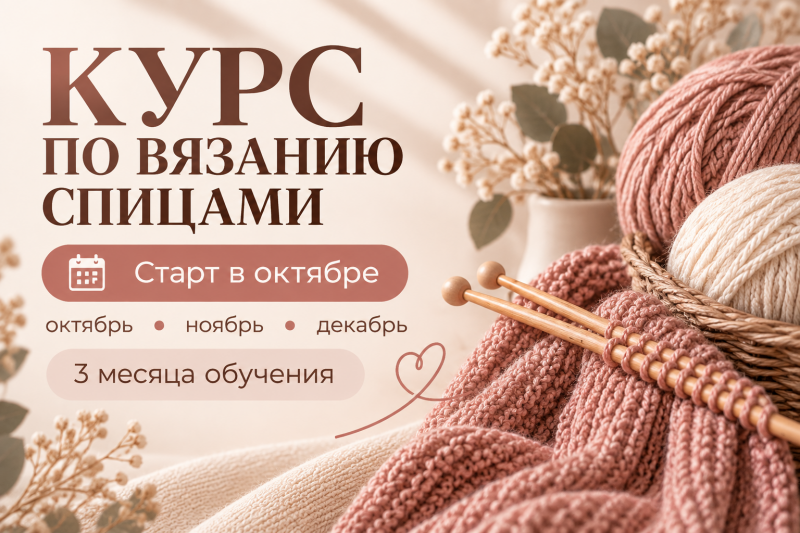 Стартует курс по вязанию спицами!