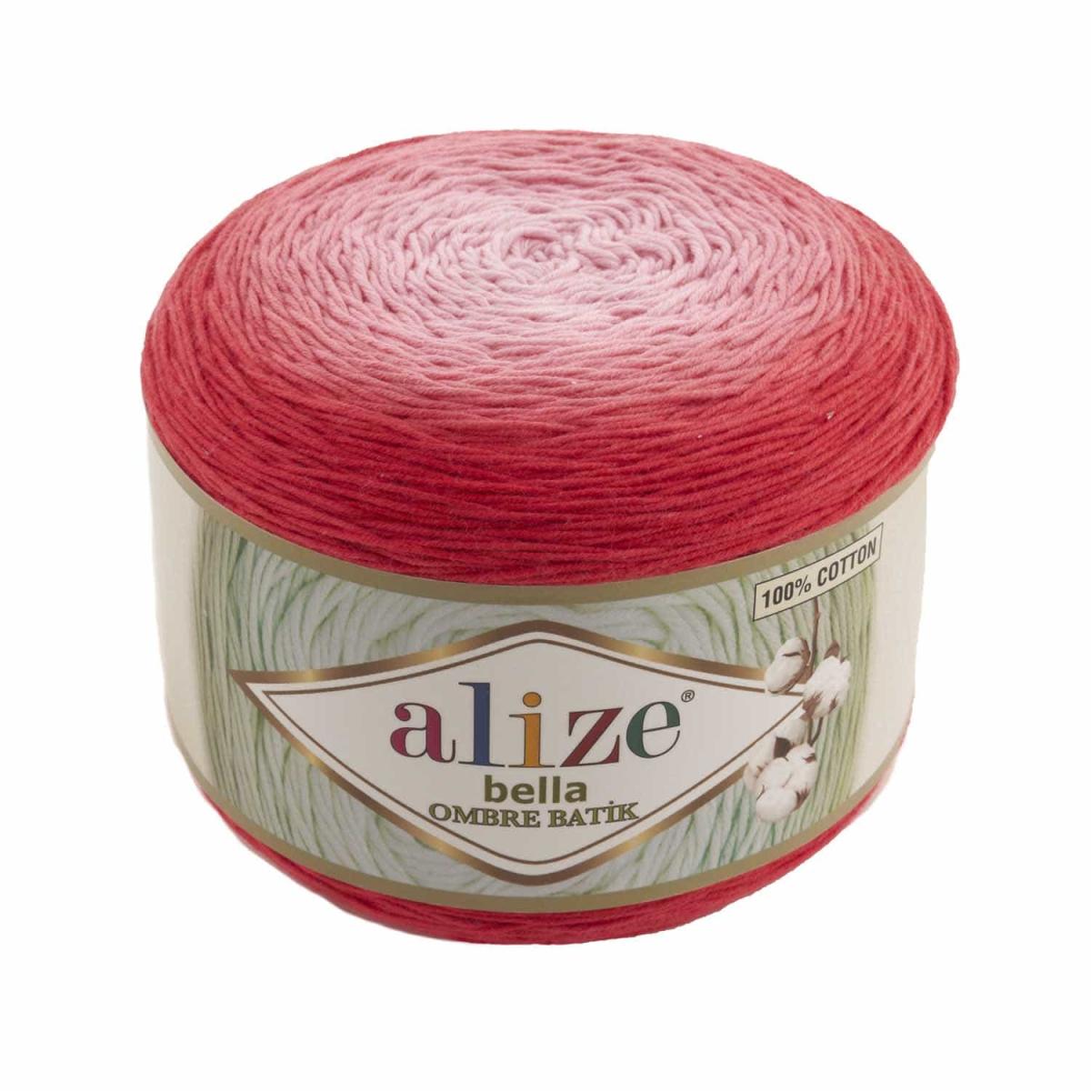 Пряжа Alize Bella Ombre Batik цвет 7404, Красный темный