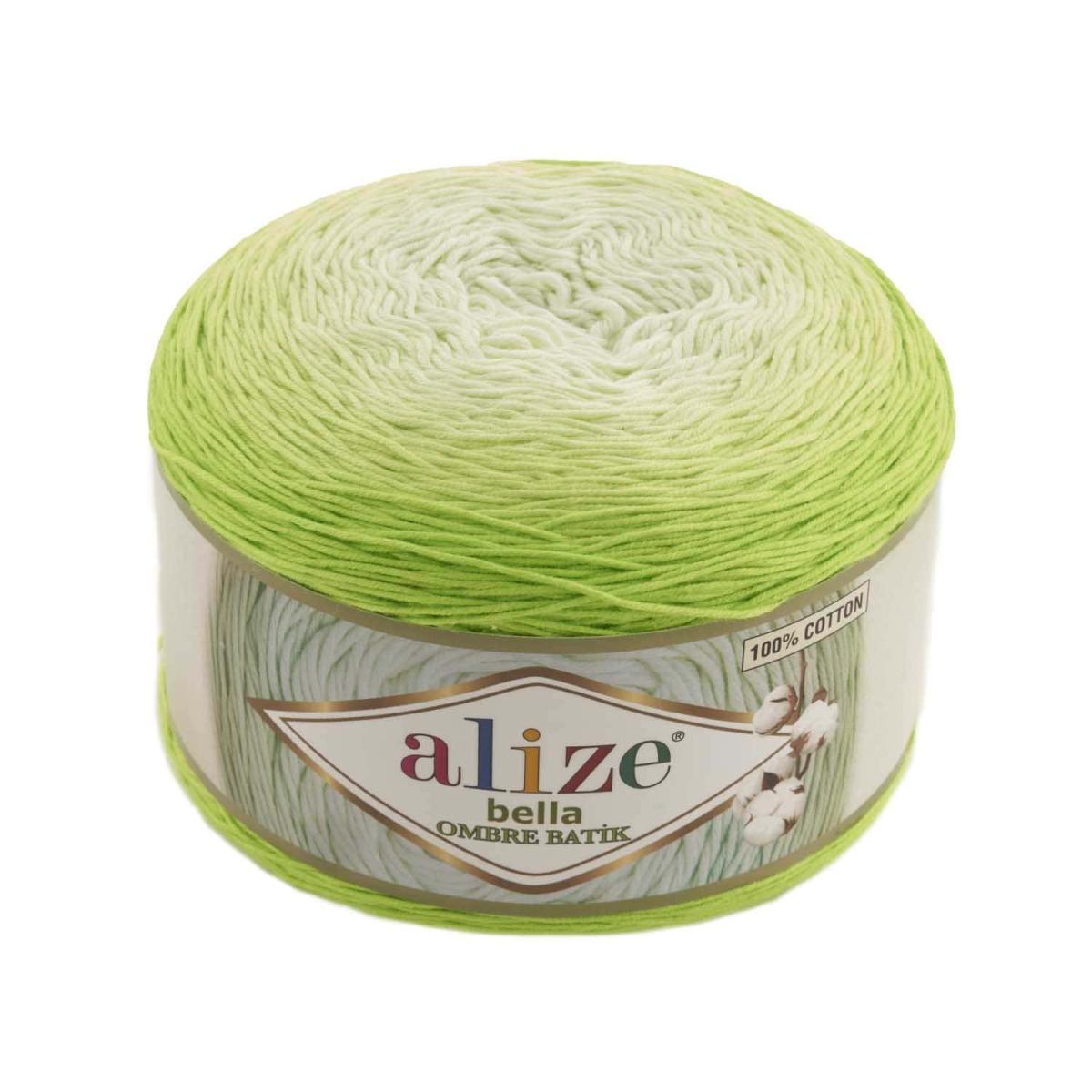 Пряжа Alize Bella Ombre Batik цвет 7412, Зеленый