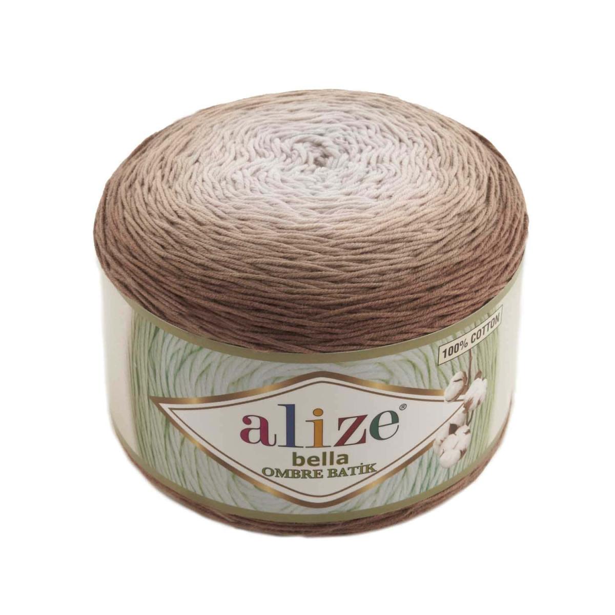 Пряжа Alize Bella Ombre Batik цвет 7410, Коричневый цвет корицы