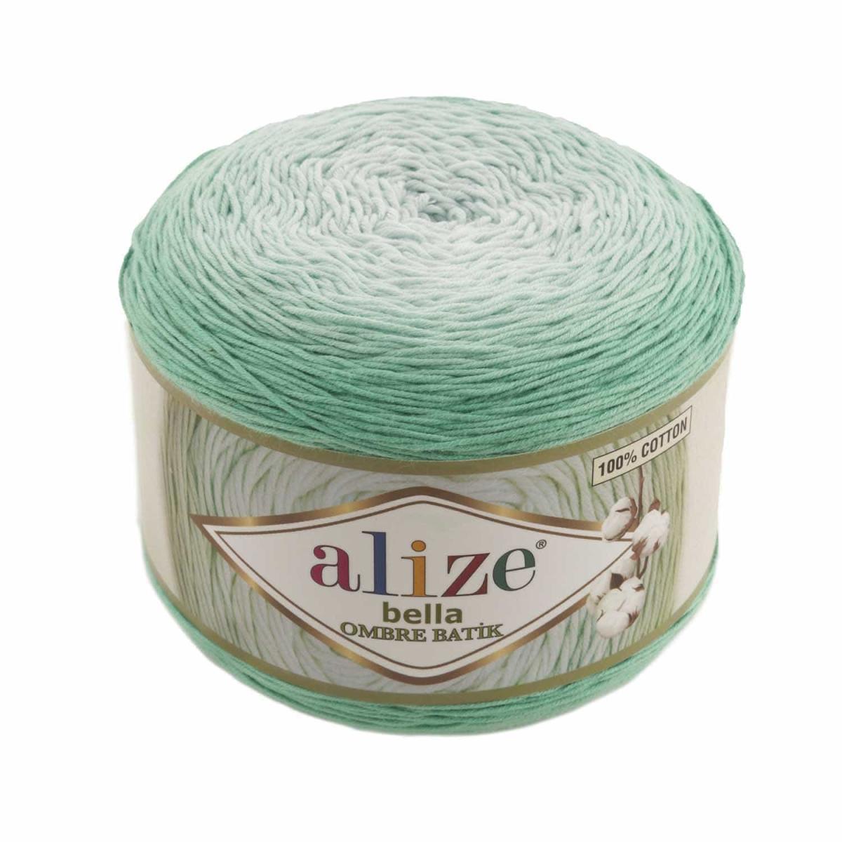 Пряжа Alize Bella Ombre Batik цвет 7408, Мята