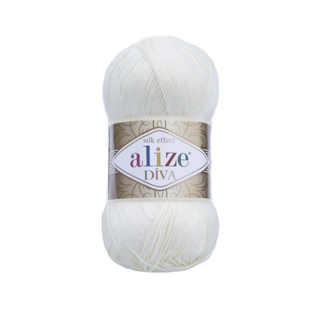 Пряжа Alize Diva цвет 1055, Сахарно - белый