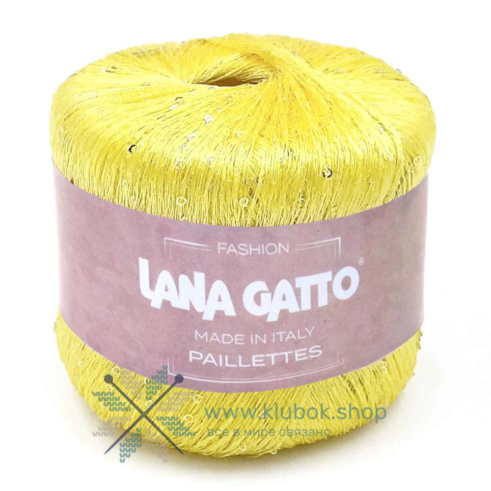 Пряжа Lana Gatto Paillettes цвет 8935, Желтый