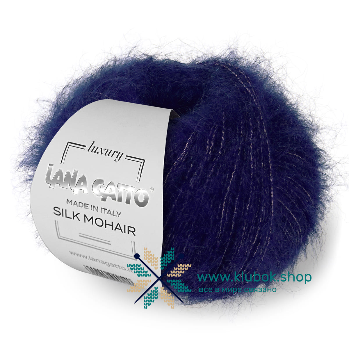 Пряжа Lana Gatto Silk Mohair цвет 8390, Синий