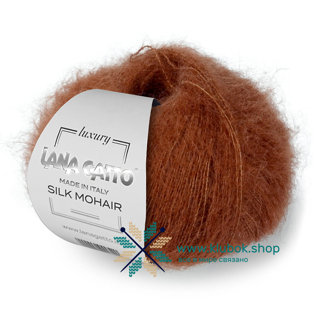 Пряжа Lana Gatto Silk Mohair цвет 13737, Терракот