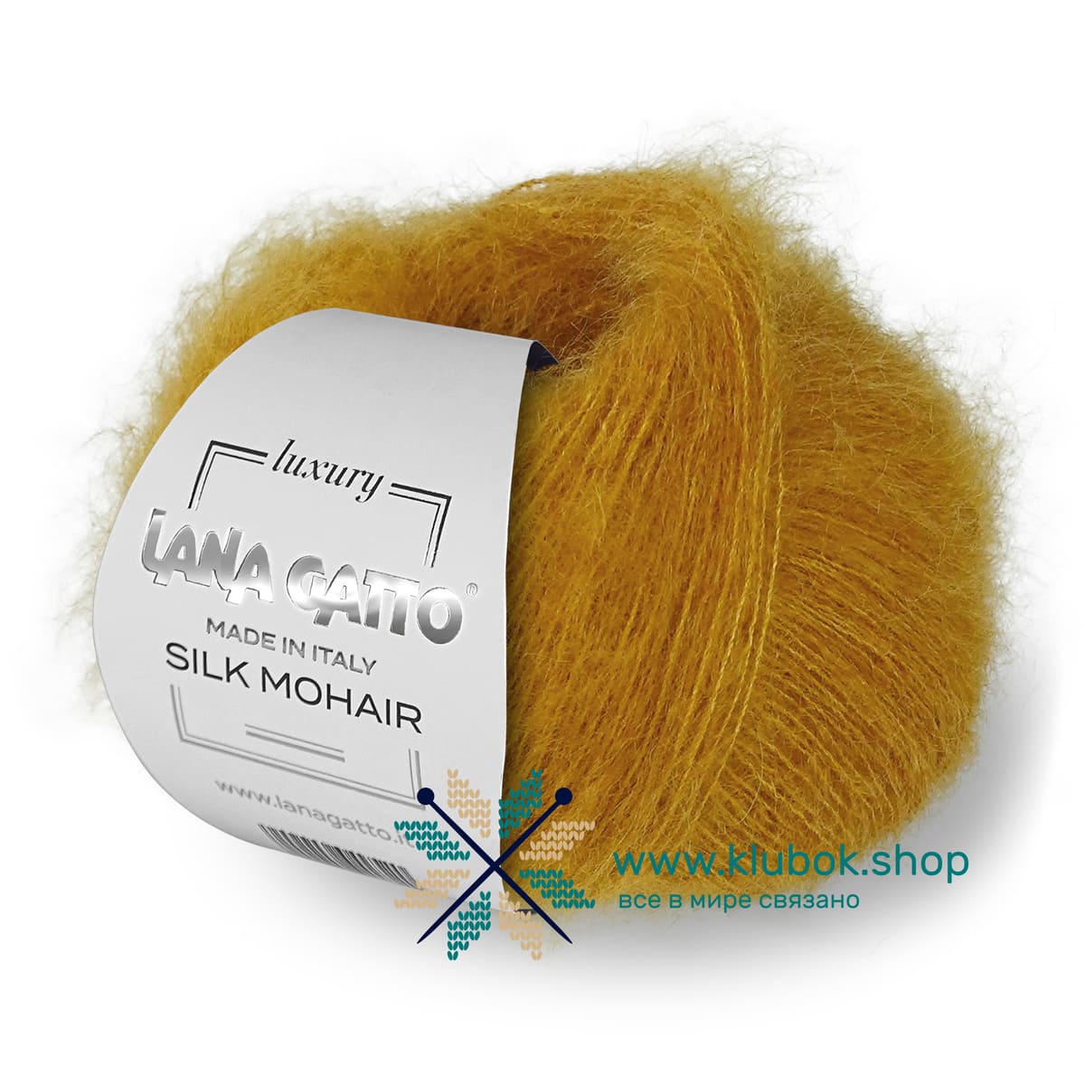 Пряжа Lana Gatto Silk Mohair цвет 14468, Золотистый
