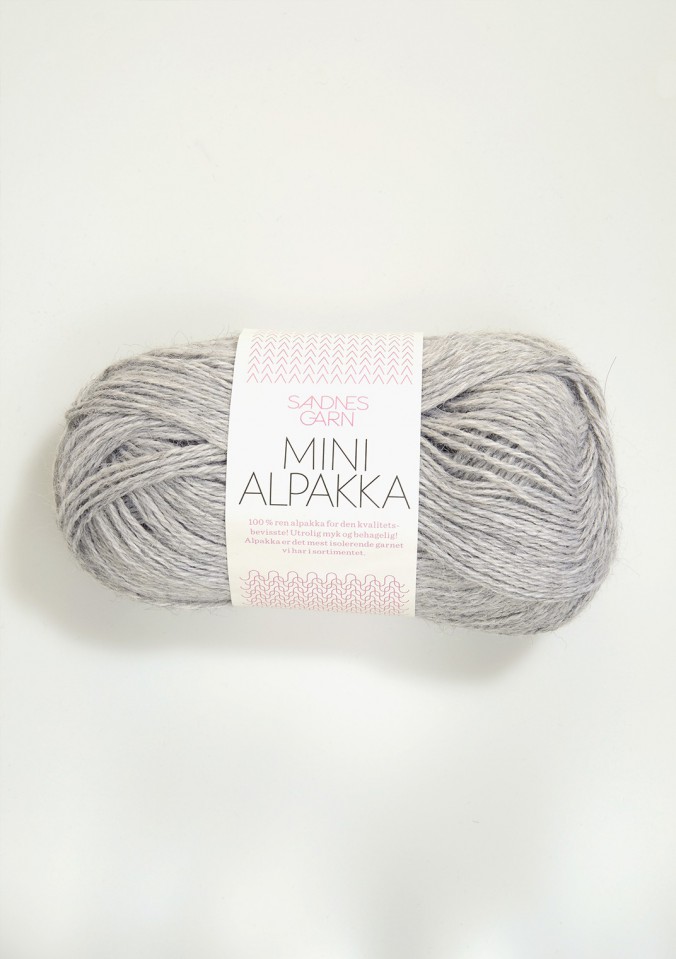 Пряжа Mini Alpakka цвет 1032, Светло - серый меланж 