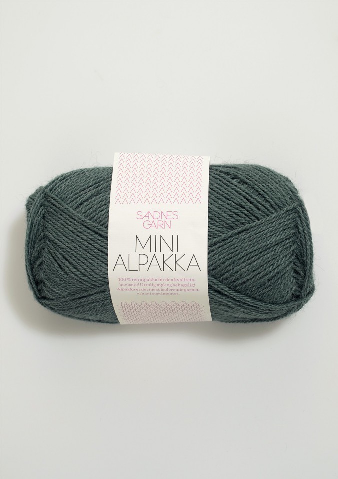 Пряжа Mini Alpakka цвет 7572, Серо - зеленый 