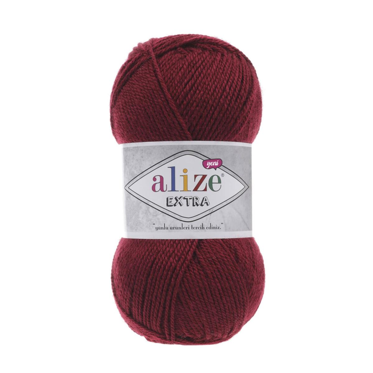 Пряжа Alize Extra цвет 57, Бордовый