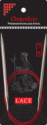 Спицы круговые металлические 60см RED Lace. от ChiaoGoo - купить по отличной цене!