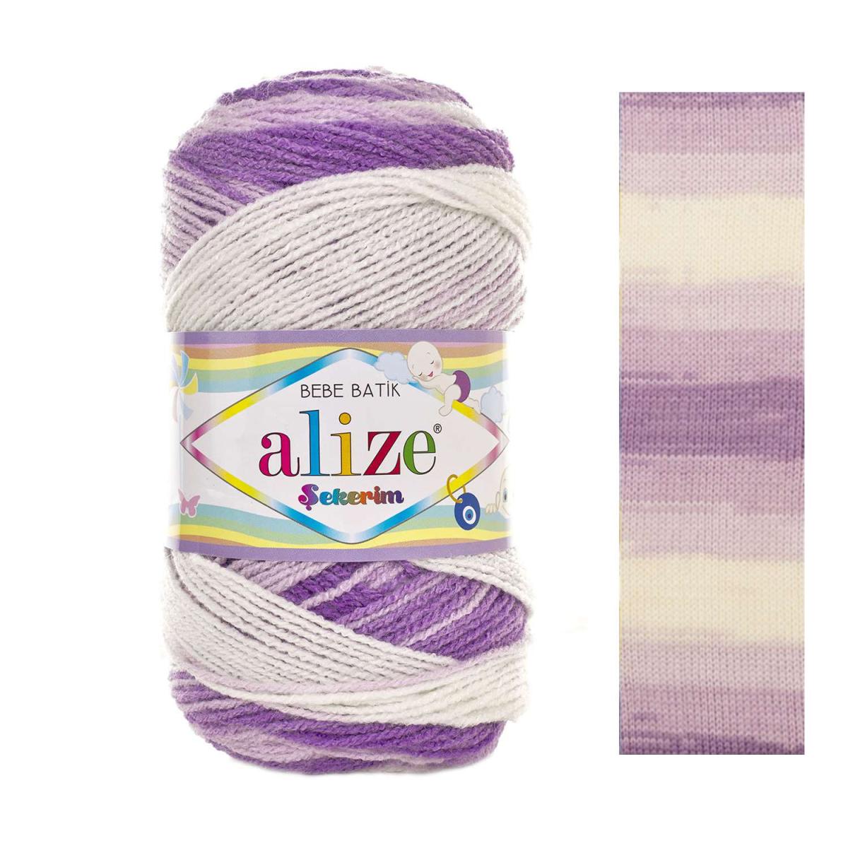 Пряжа Alize Sekerim Batik цвет 7254, Сиреневый / фиолетовый