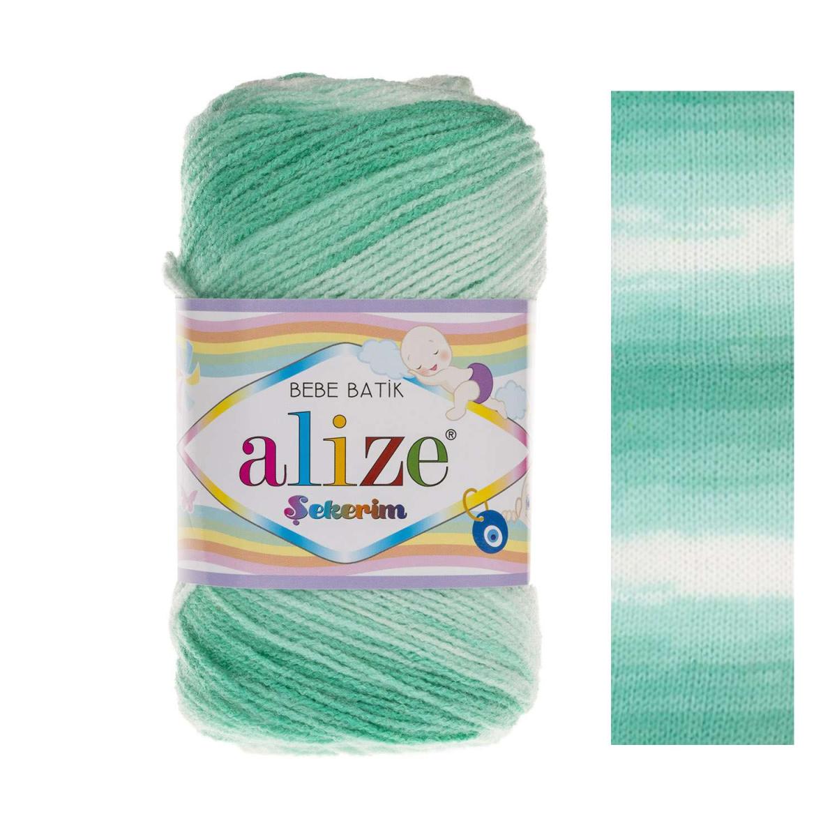 Пряжа Alize Sekerim Batik цвет 6317, Бирюзовый