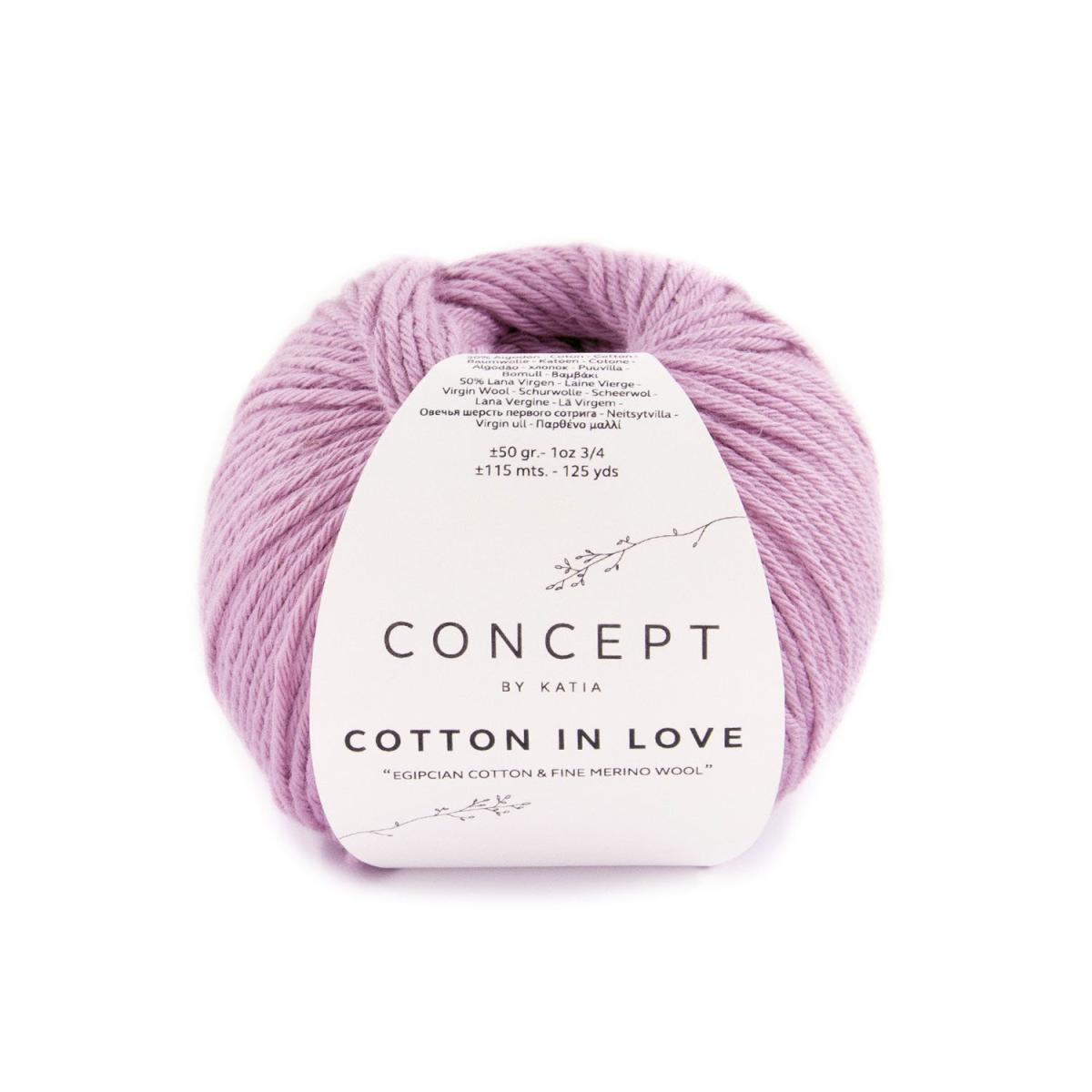 Пряжа Katia Cotton in Love цвет 53, Розовая астра