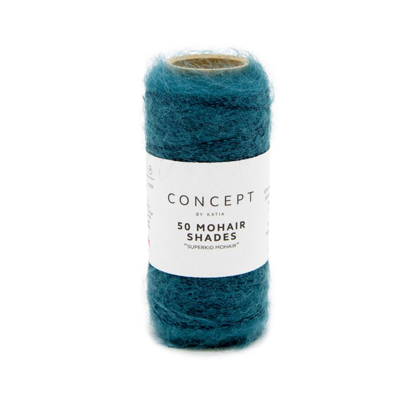 Пряжа Katia Mohair Shades цвет 029, Темно - бирюзовый | мохер суперкид, шерсть и полиамид