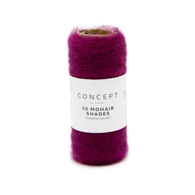 Пряжа Katia Mohair Shades цвет 039, Брусничный | мохер суперкид, шерсть и полиамид