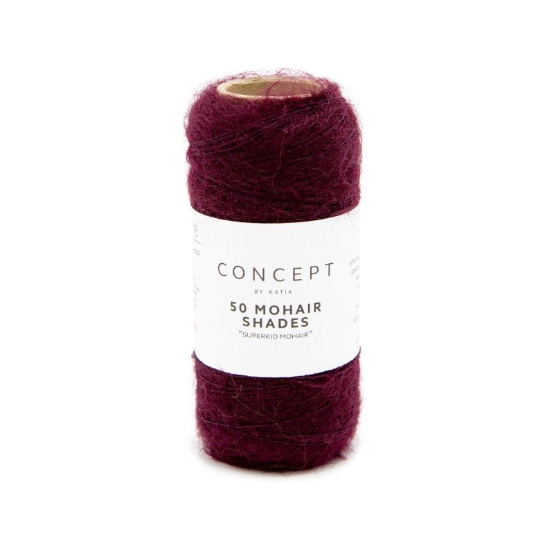 Пряжа Katia Mohair Shades цвет 040, Гранатовый | мохер суперкид, шерсть и полиамид