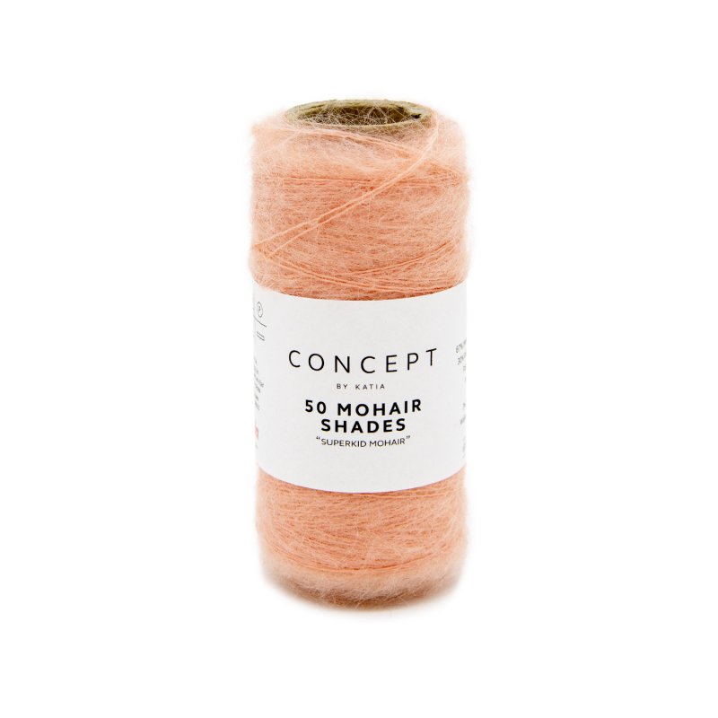 Пряжа Katia Mohair Shades цвет 041, Розово - персиковый | мохер суперкид, шерсть и полиамид