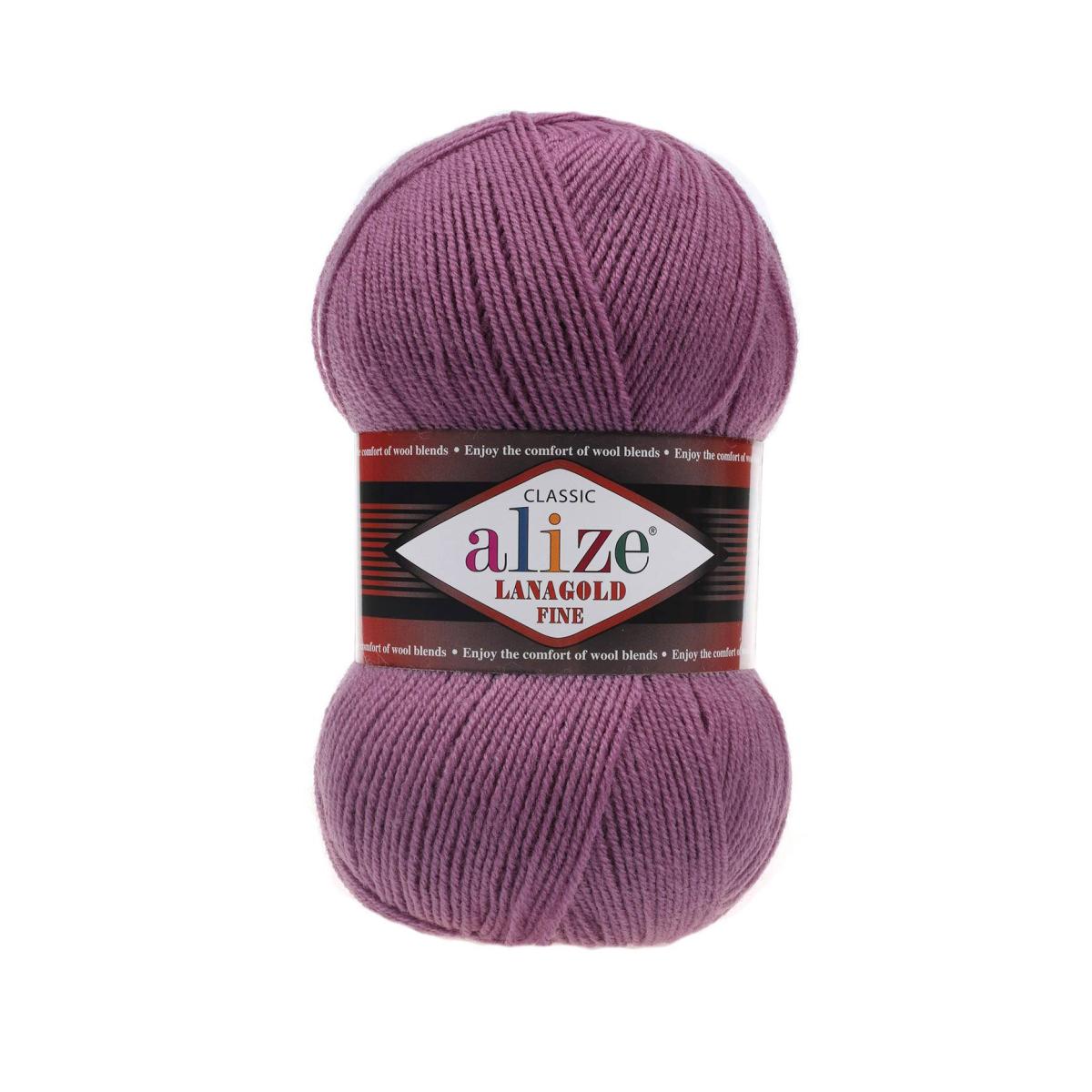Пряжа Alize Lanagold Fine цвет 440, Темно - сухая роза