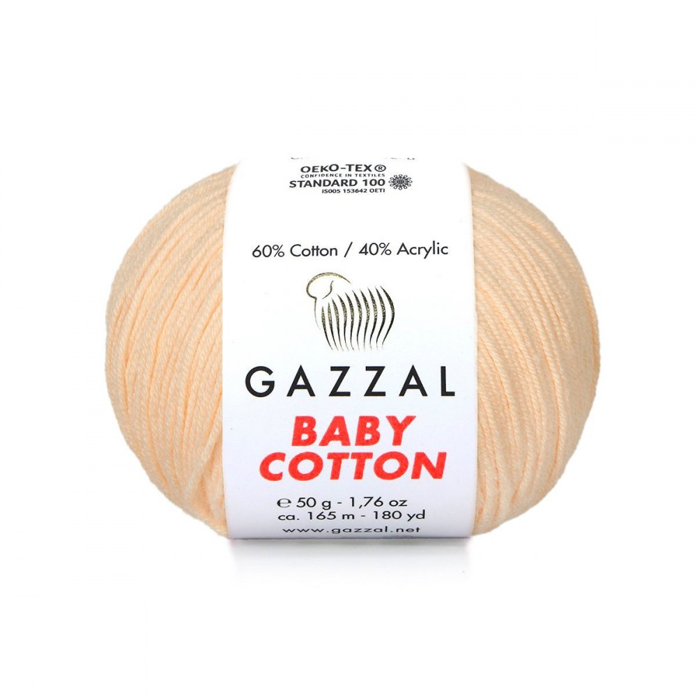 Пряжа Gazzal Baby Cotton цвет 3469, Персик