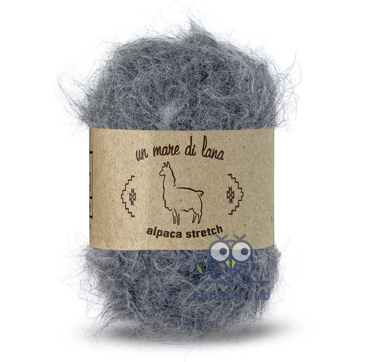 Пряжа Wool sea Alpaca Stretch цвет 393, Светлый маренго