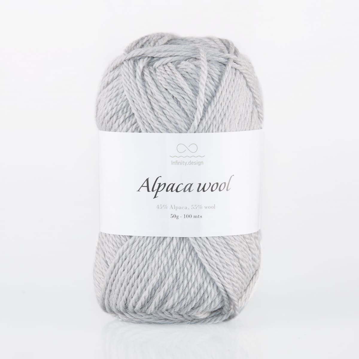 Пряжа Infinity Alpaca Wool цвет 1042, Светло - серый