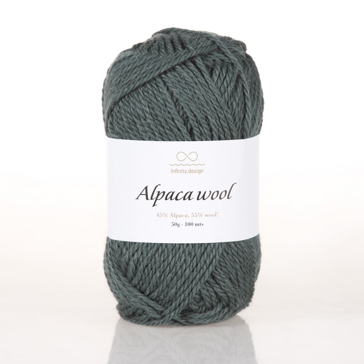 Пряжа Infinity Alpaca Wool цвет 7572, Серо - зеленый