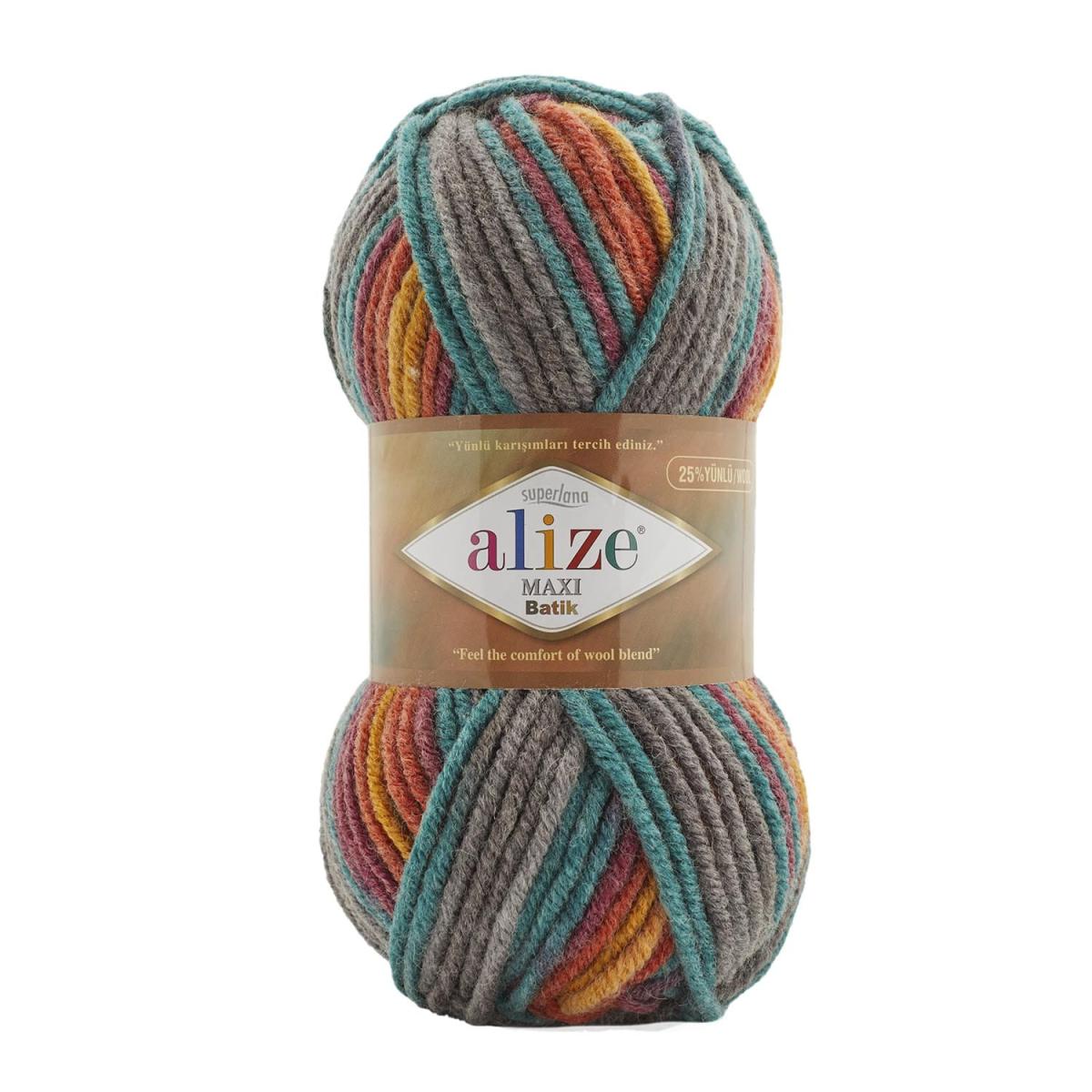 Пряжа Alize Superlana Maxi Batik цвет 7830