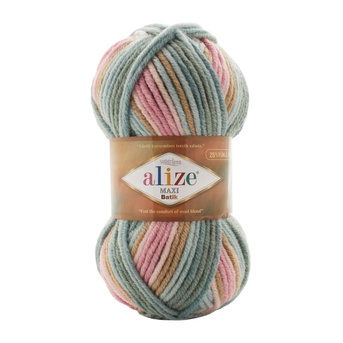 Пряжа Alize Superlana Maxi Batik цвет 7803