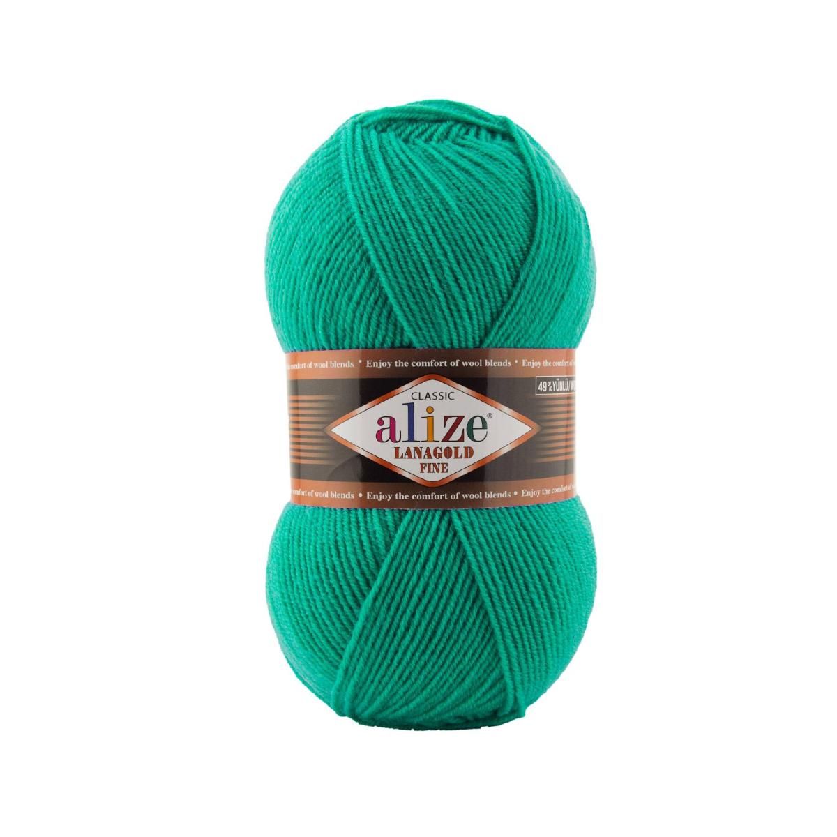 Пряжа Alize Lanagold Fine цвет 477, Бирюзовый берег