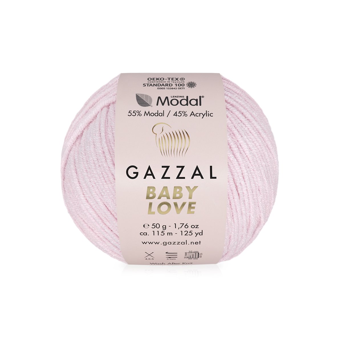 Пряжа Gazzal Baby Love цвет 1606, Бледно - розовый
