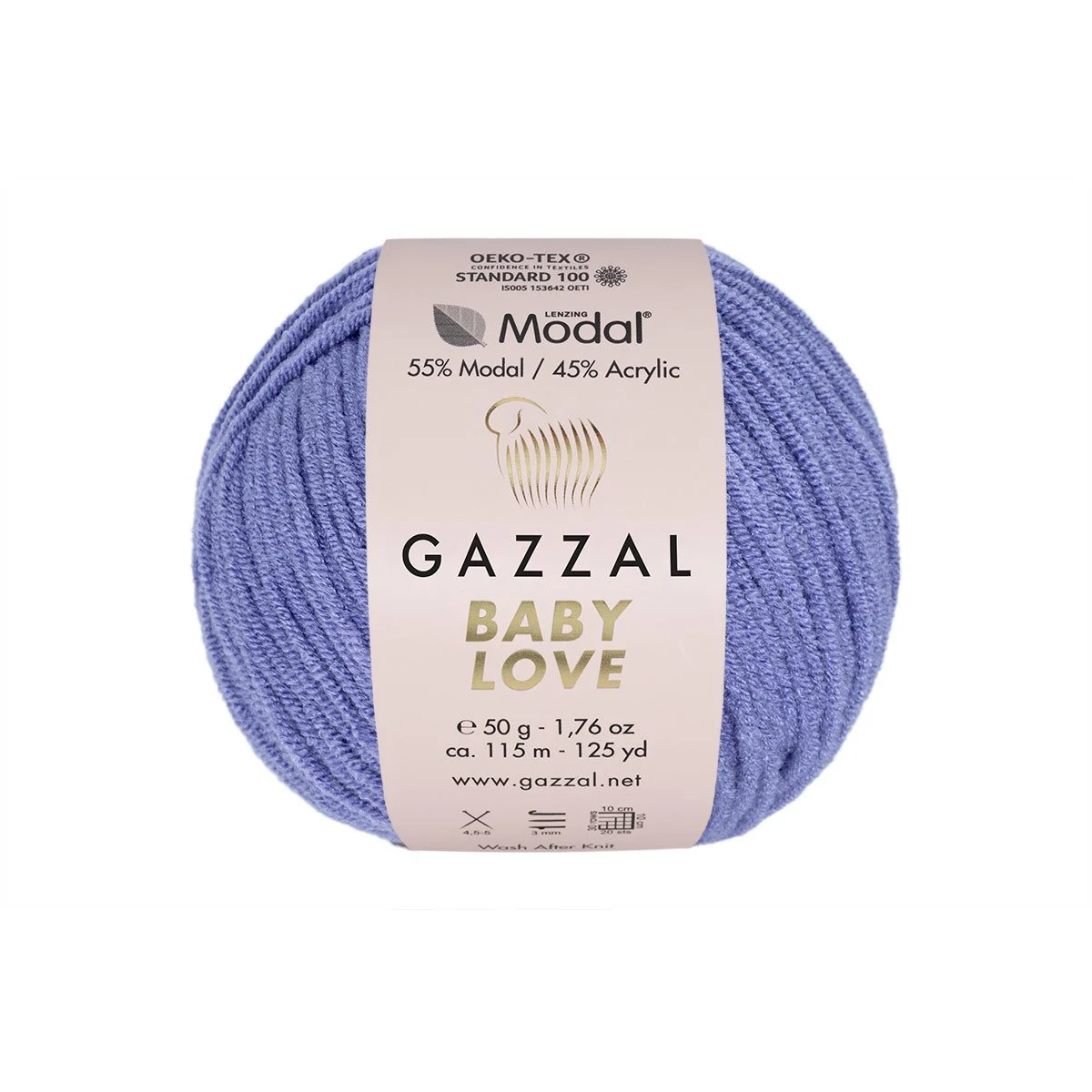 Пряжа Gazzal Baby Love цвет 1621, Фиалка