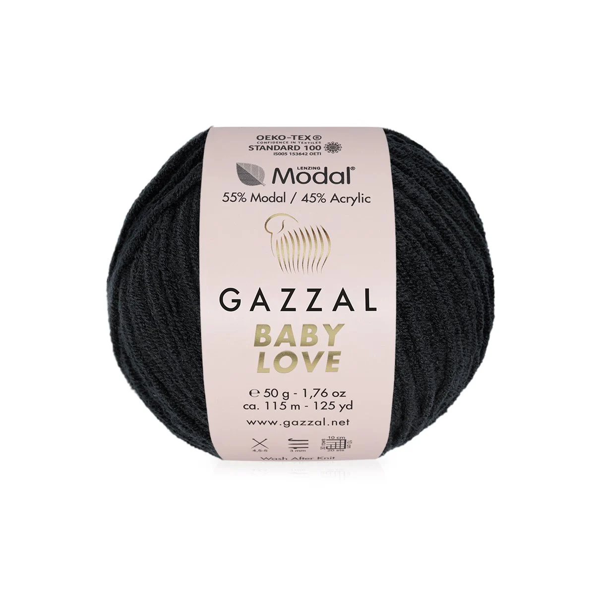 Пряжа Gazzal Baby Love цвет 1629, Черный