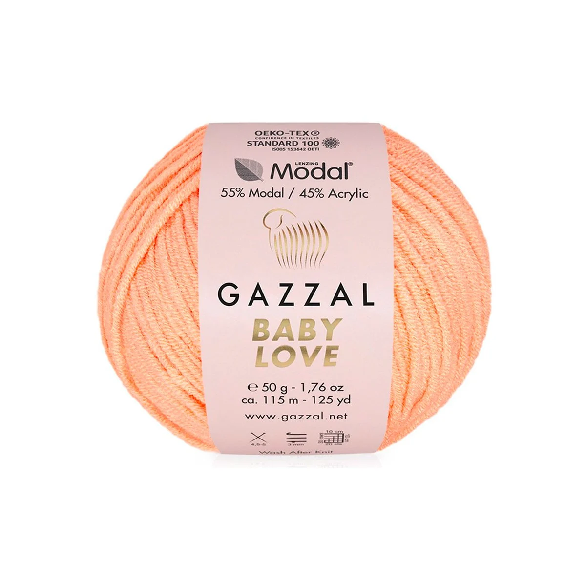Пряжа Gazzal Baby Love цвет 1634, Персик