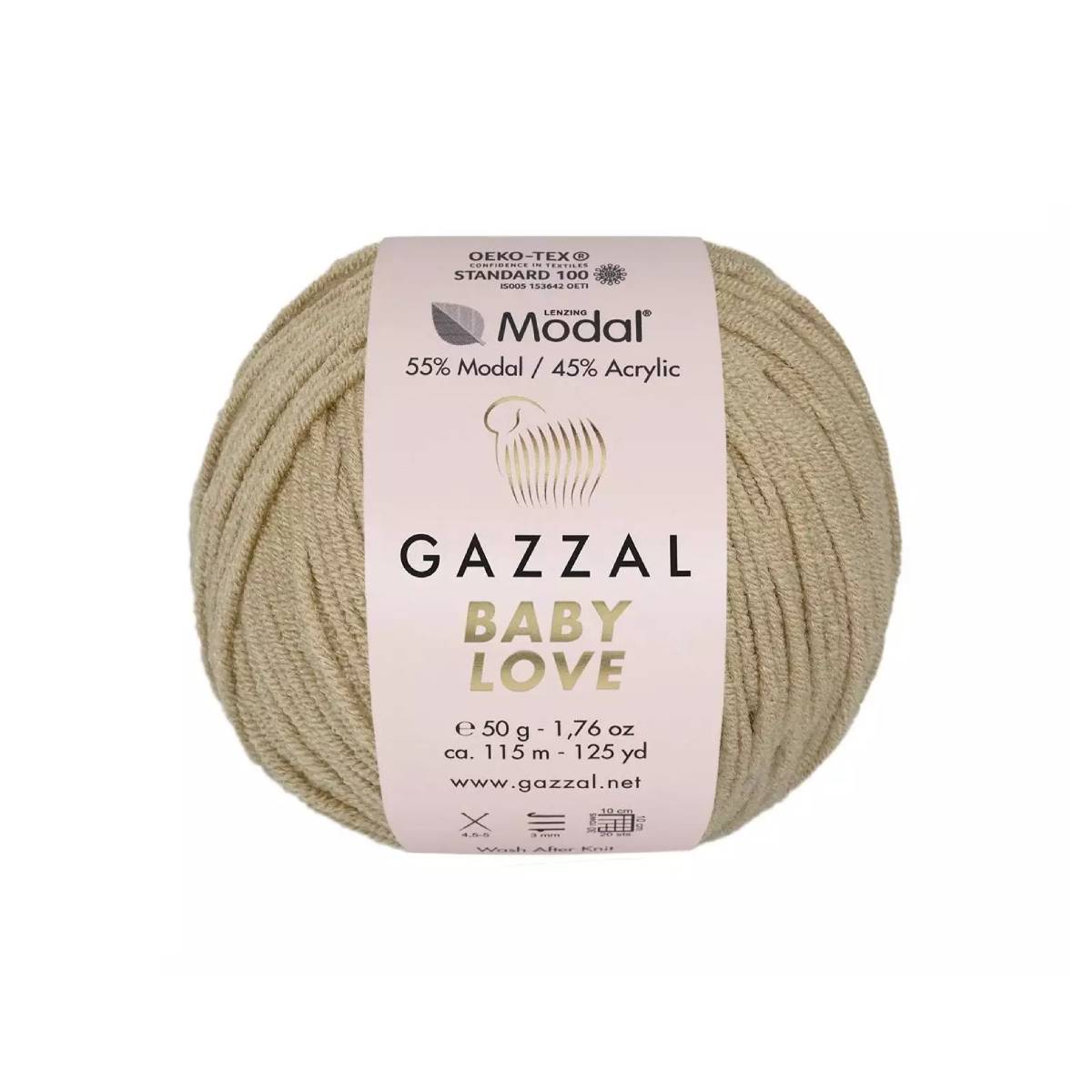 Пряжа Gazzal Baby Love цвет 1637, Речной песок