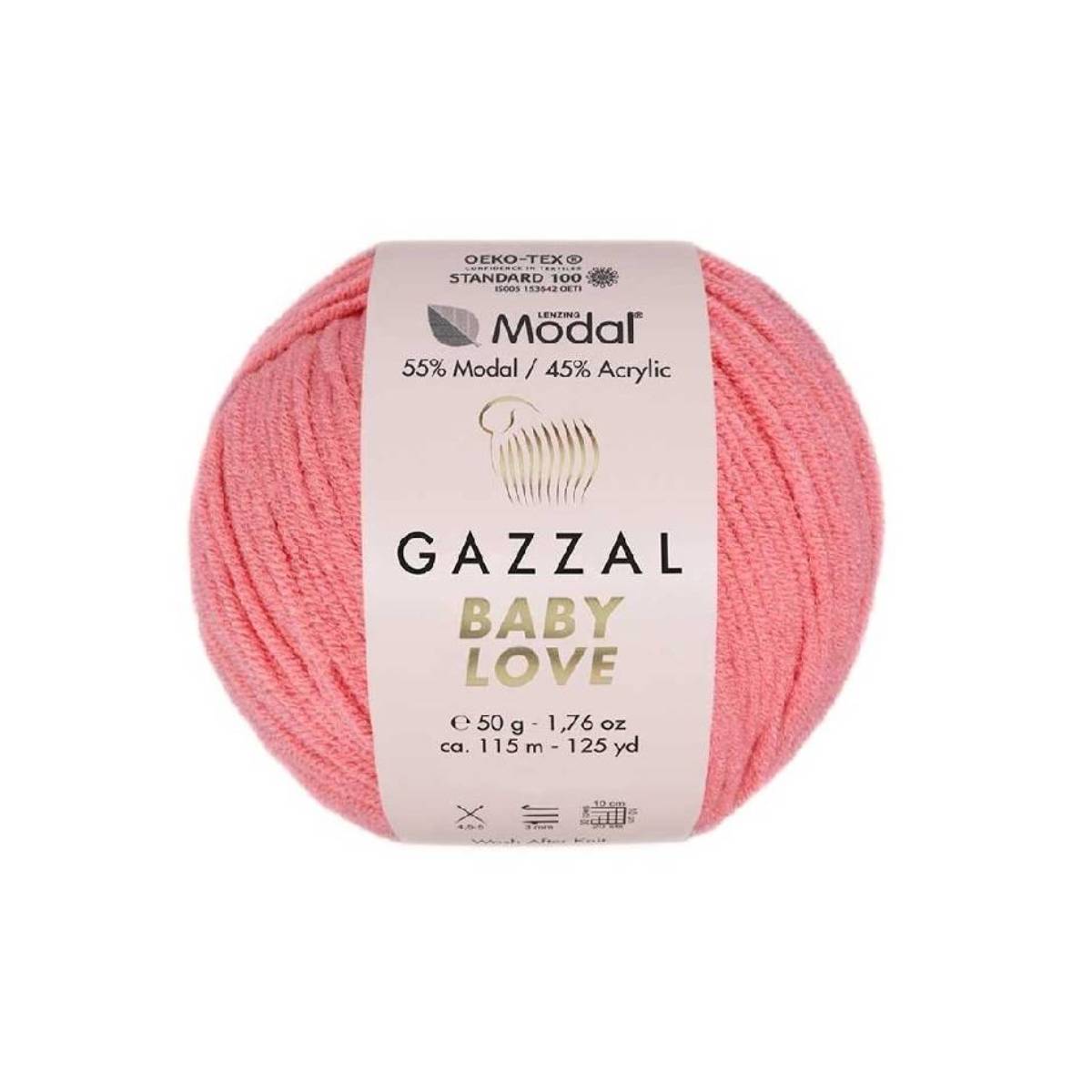Пряжа Gazzal Baby Love цвет 1638, Светлая азалия