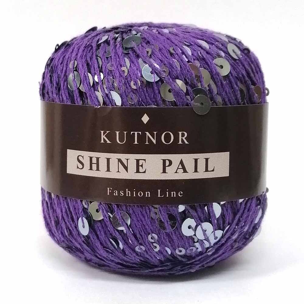 Пряжа Kutnor Shine Pail цвет 036, Фиолетовый / пайетки серебро