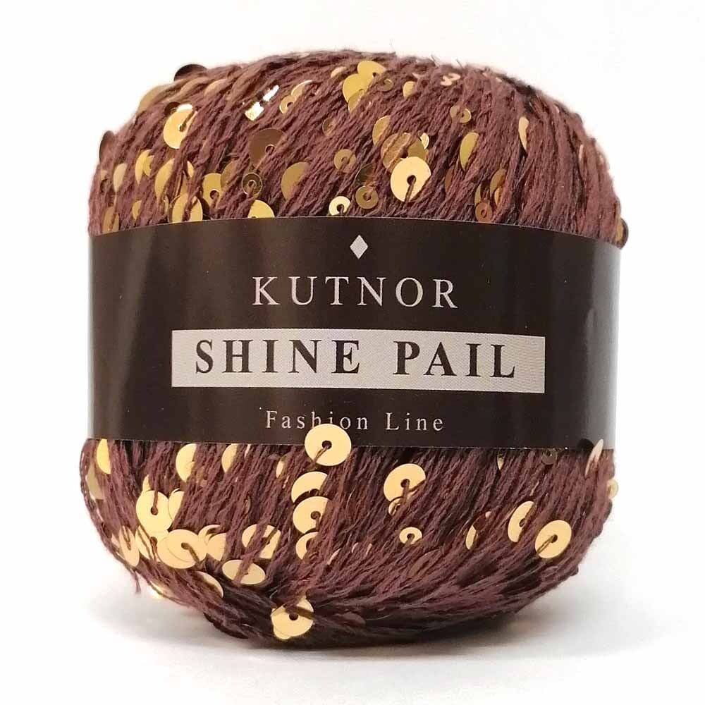 Пряжа Kutnor Shine Pail цвет 124, Какао / пайетки золото