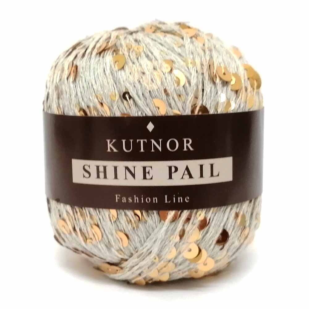 Пряжа Kutnor Shine Pail цвет 157, Экрю / пайетки золото