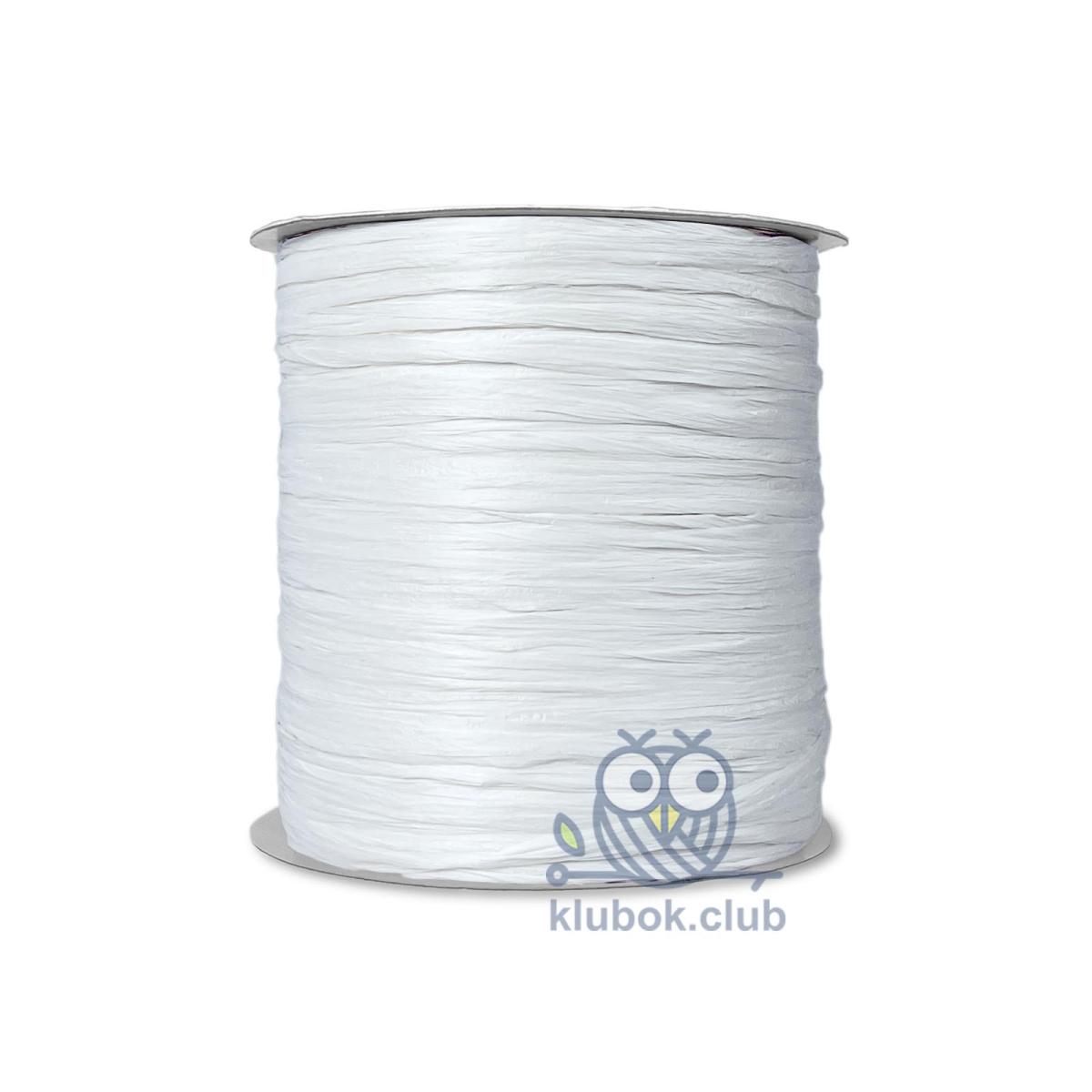 Пряжа рафия Wellmay Raffia Ispie цвет 7490101, White, Белый