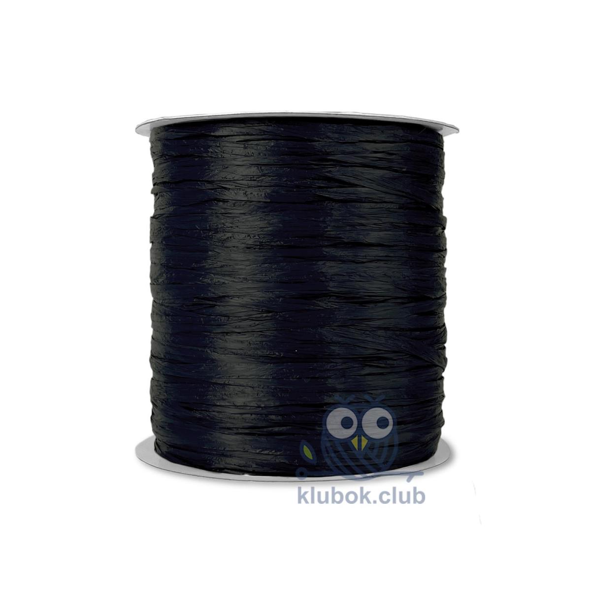 Пряжа рафия Wellmay Raffia Ispie цвет 7492601, Black (Черный)