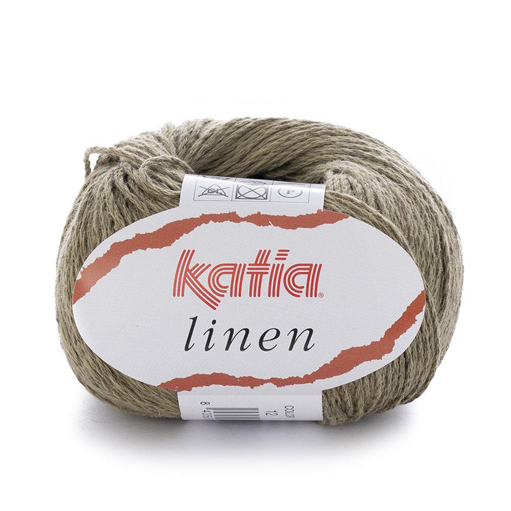 Пряжа Katia Linen цвет 012, Зеленый хаки