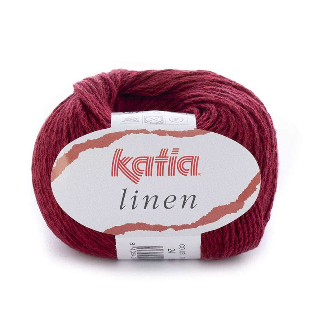 Пряжа Katia Linen цвет 024, Темно - бордовый