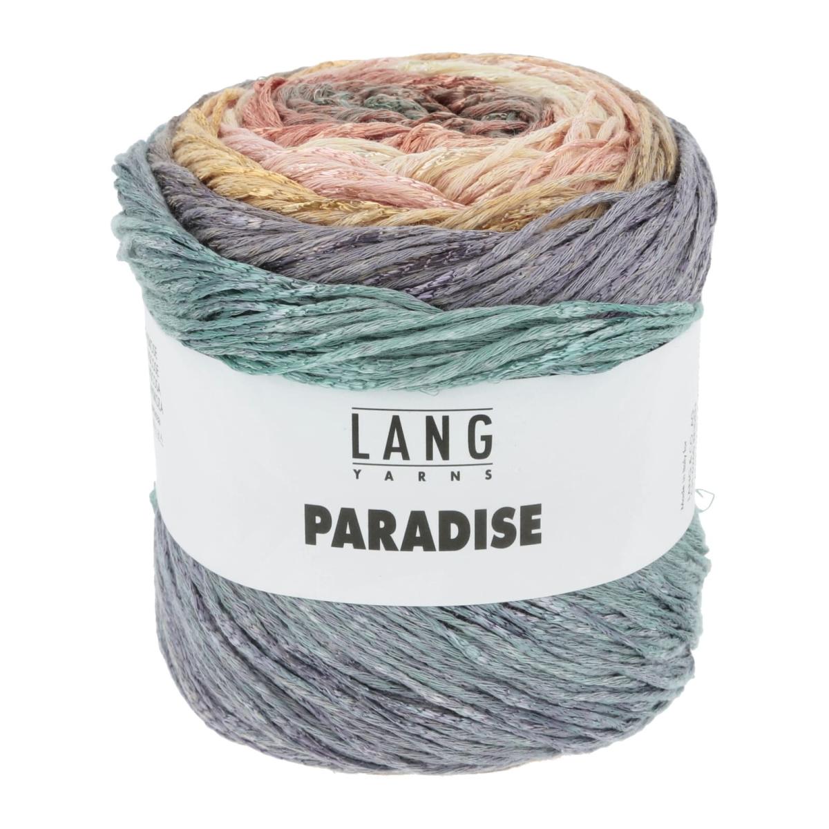 Пряжа Lang Yarns Paradise Wool Addicts цвет 0009, Сиреневый / желтый / светло - желтый / розовый / лосось / зеленая бирюза