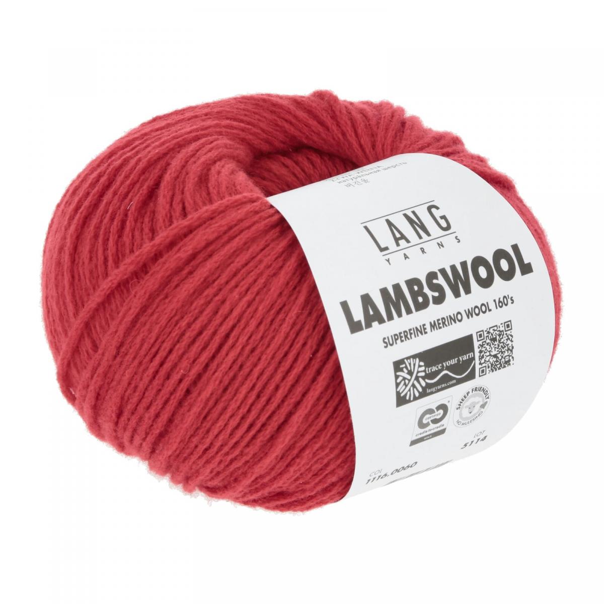 Пряжа Lang Yarns Lambswool цвет 0060, Красный