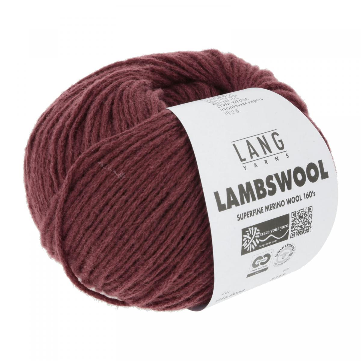 Пряжа Lang Yarns Lambswool цвет 0064, Темно - красный