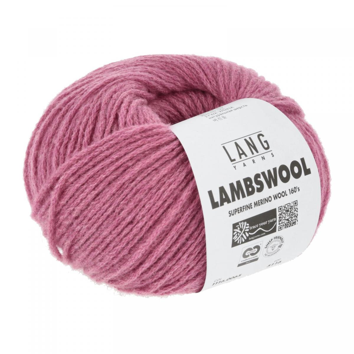 Пряжа Lang Yarns Lambswool цвет 0065, Темно - розовый