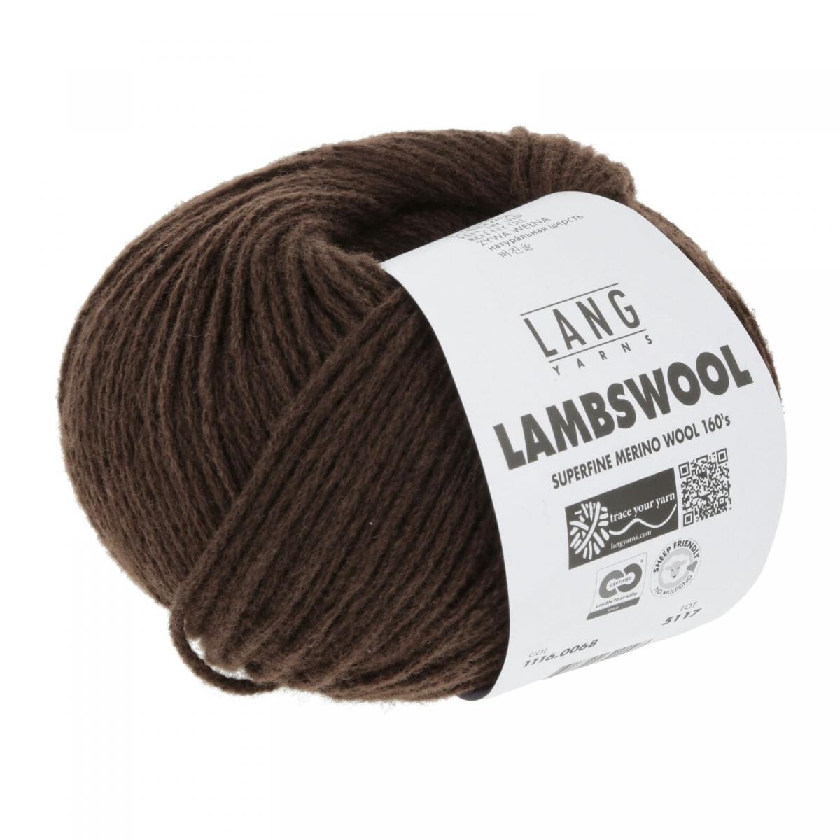 Пряжа Lang Yarns Lambswool цвет 0068, Коричневый