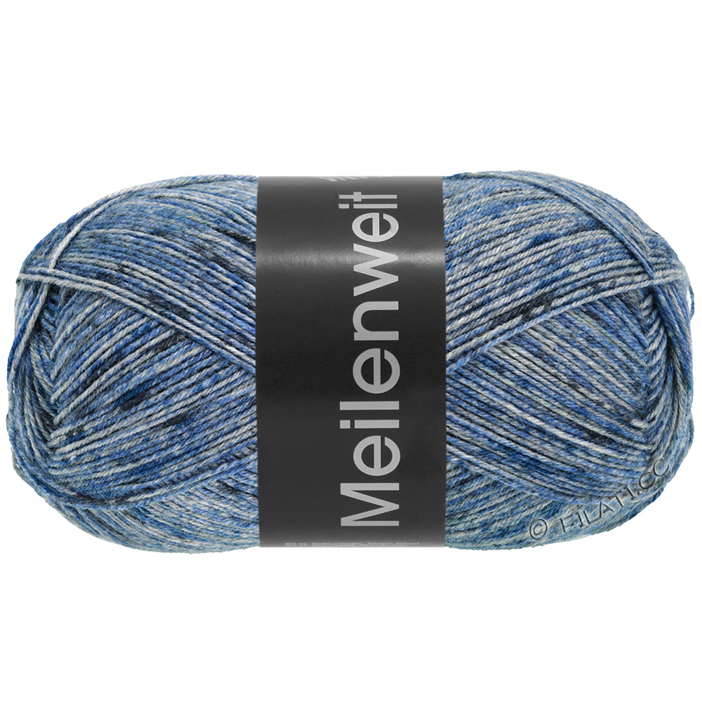 Пряжа Meilenweit 100 Blue Denim Mix цвет 4609