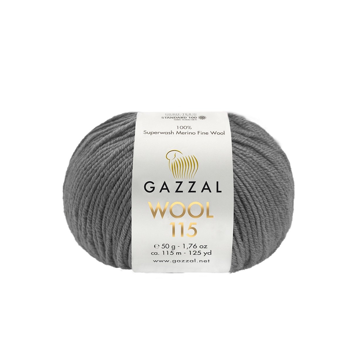 Пряжа Gazzal Wool 115 цвет 3305, Стальной